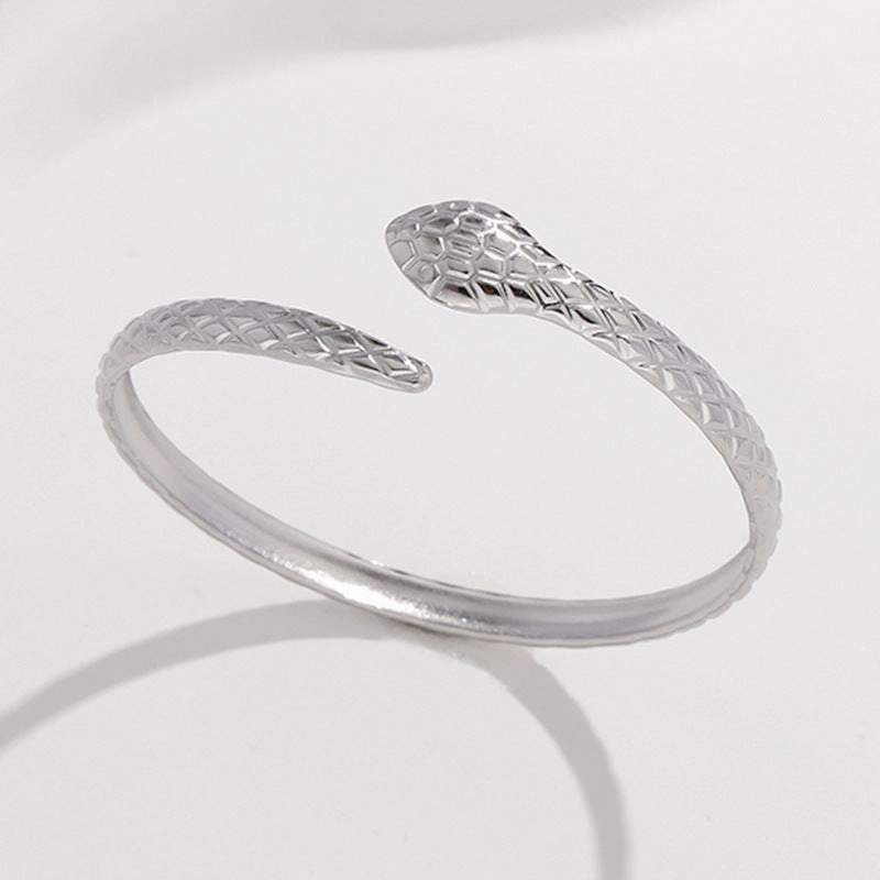 Wholesale Creative Snake-shaped Opening Titanium Steel C-shaped Adjustable Stainless Steel Bracelet