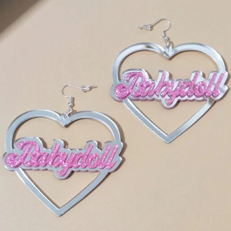 Wholesale Creative Valentine's Day Love Letters Hollow Acrylic Earrings