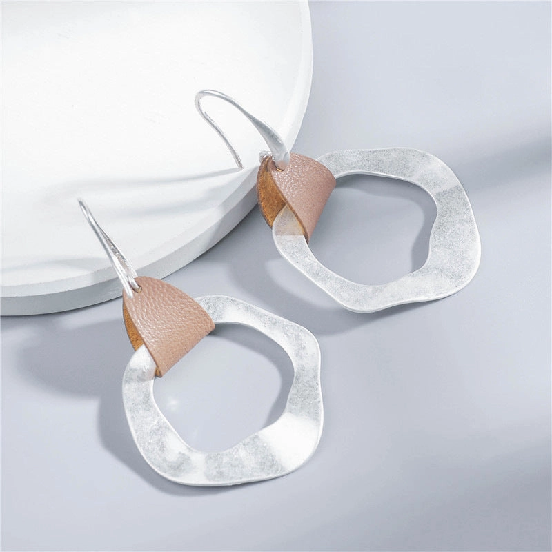 Wholesale Creative Vintage Round Geometric Irregular Earrings