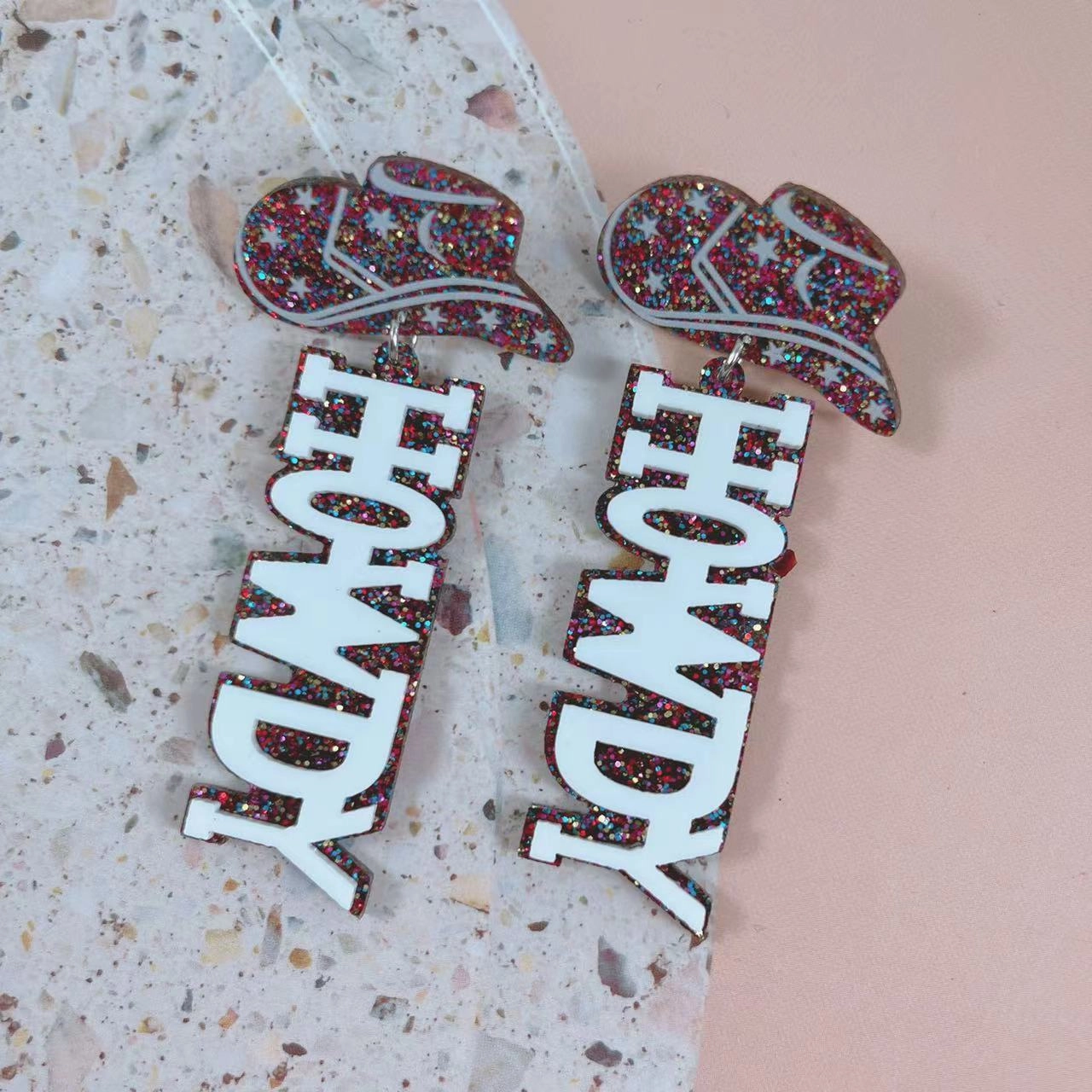 Wholesale Creative Western Cowboy Acrylic Earrings