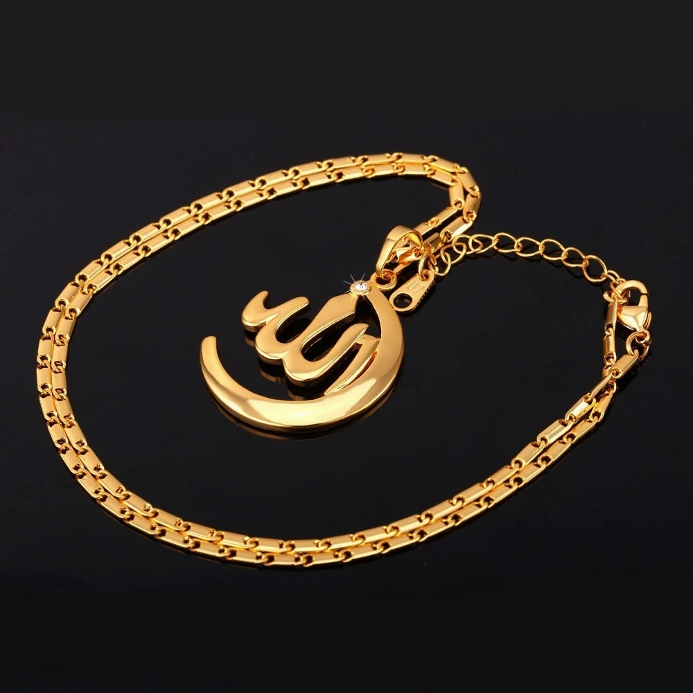 Wholesale Crescent Pendant Alloy Necklace