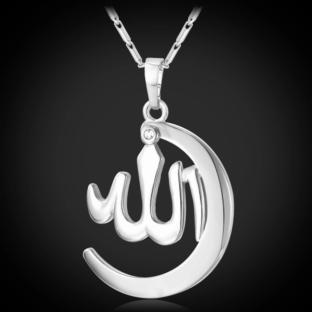 Wholesale Crescent Pendant Alloy Necklace