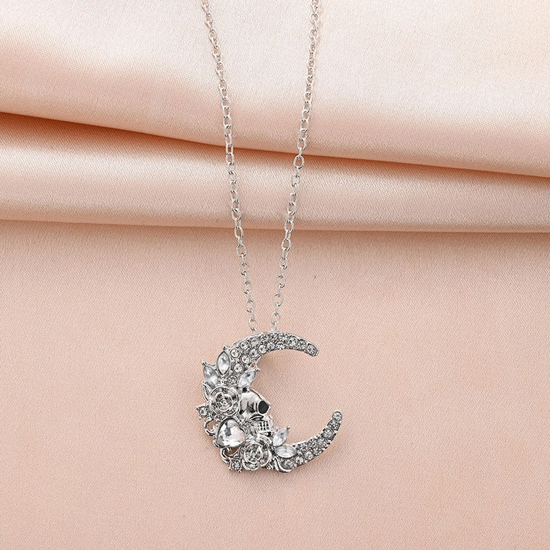 Wholesale Crescent Skull Necklaces