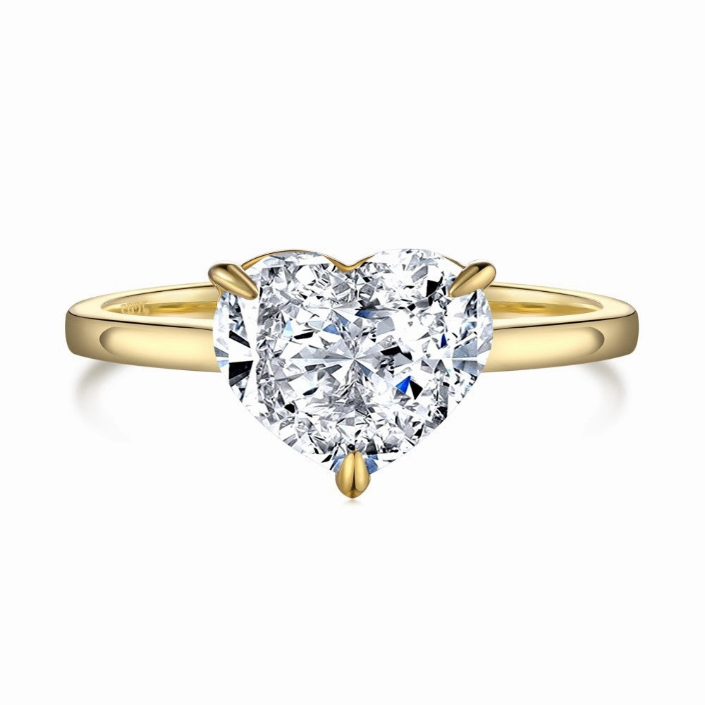 Wholesale Cross-border Live S925 Sterling Silver Ring Women's 8A High Carbon Diamond Square Ice Flower Zircon Super Flash 1-5 Carat Imitation Diamond Ring