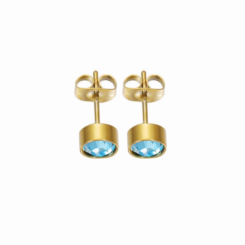 Wholesale Cross Border Stainless Steel Czech Diamond Earrings