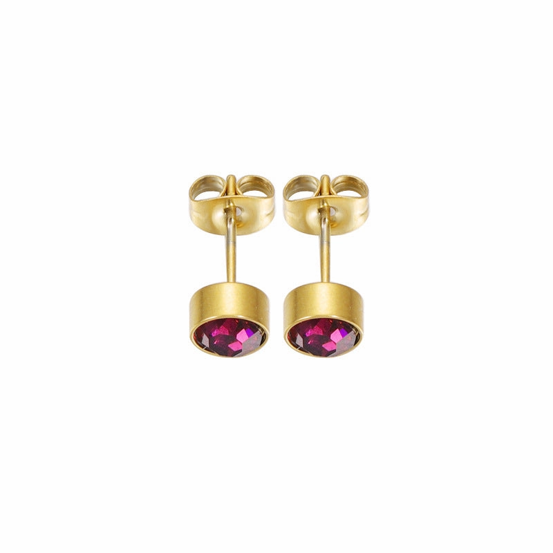 Wholesale Cross Border Stainless Steel Czech Diamond Earrings