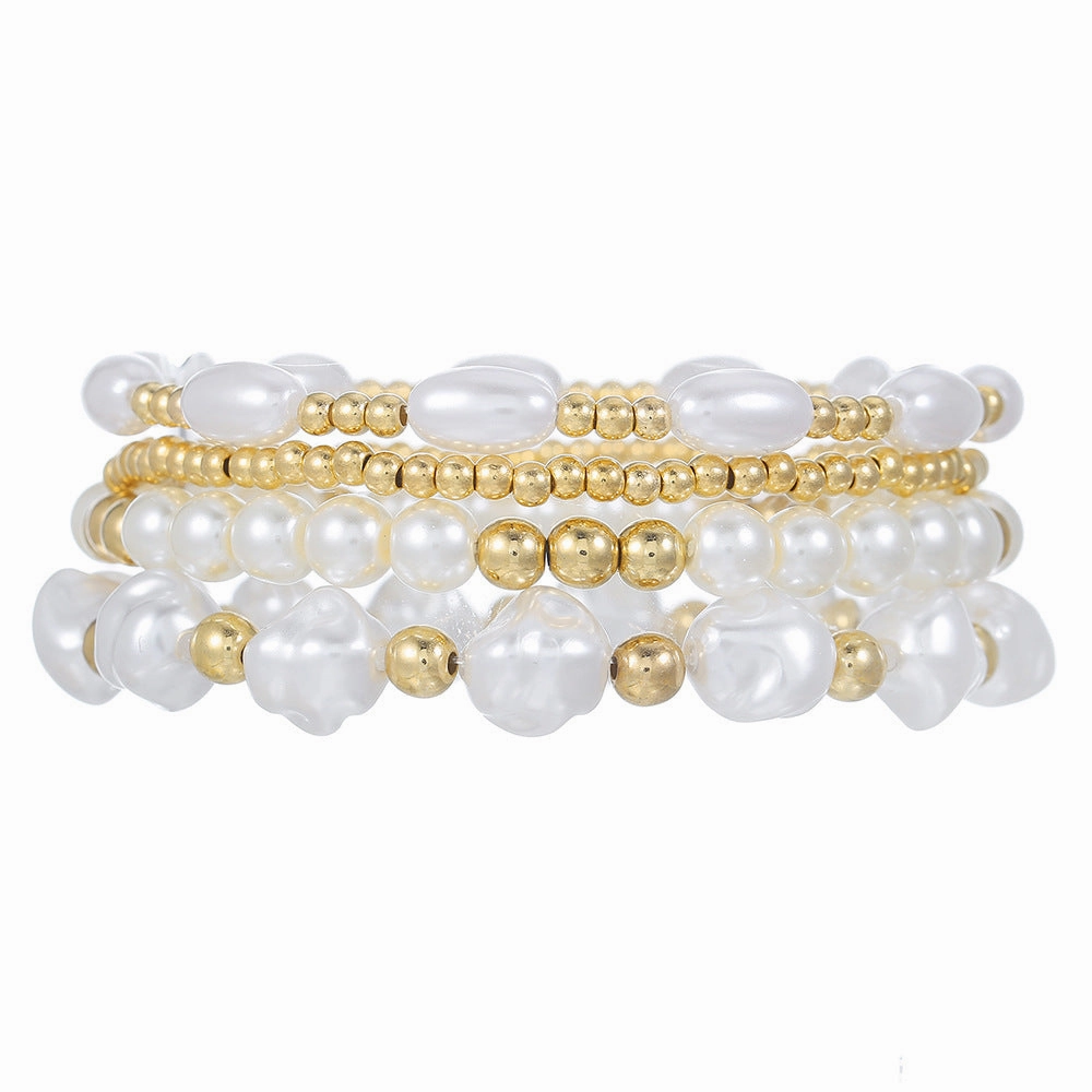 Wholesale  Cross Bracelet suit Sweet Cool Beaded Shell Pearl Bracelet