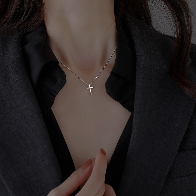 Wholesale Cross Clavicle Versatile Silver Necklace