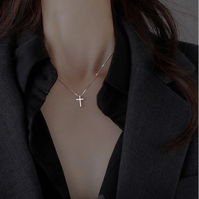 Wholesale Cross Clavicle Versatile Silver Necklace