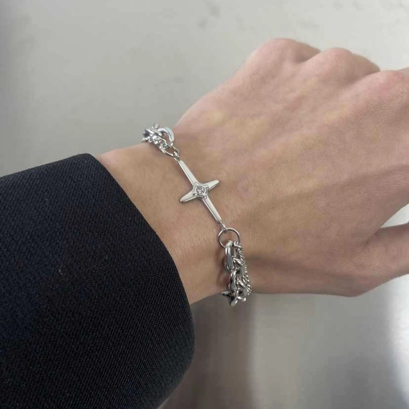 Wholesale Cross Diamond-encrusted Double-layer ins Design Hip-hop Simple All-match Accessories