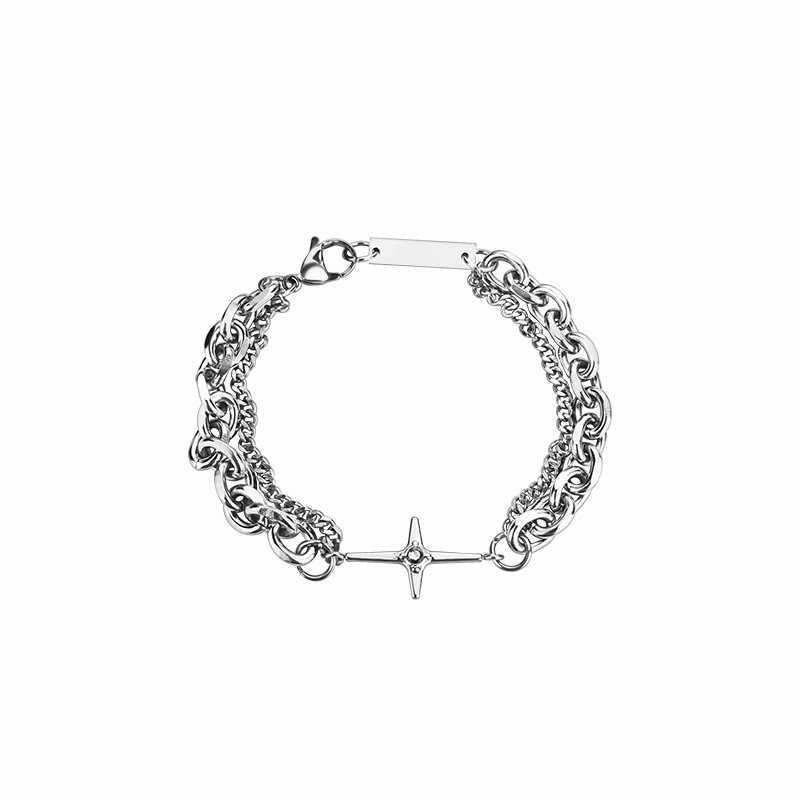 Wholesale Cross Diamond-encrusted Double-layer ins Design Hip-hop Simple All-match Accessories
