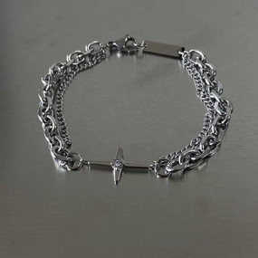 Wholesale Cross Diamond-encrusted Double-layer ins Design Hip-hop Simple All-match Accessories