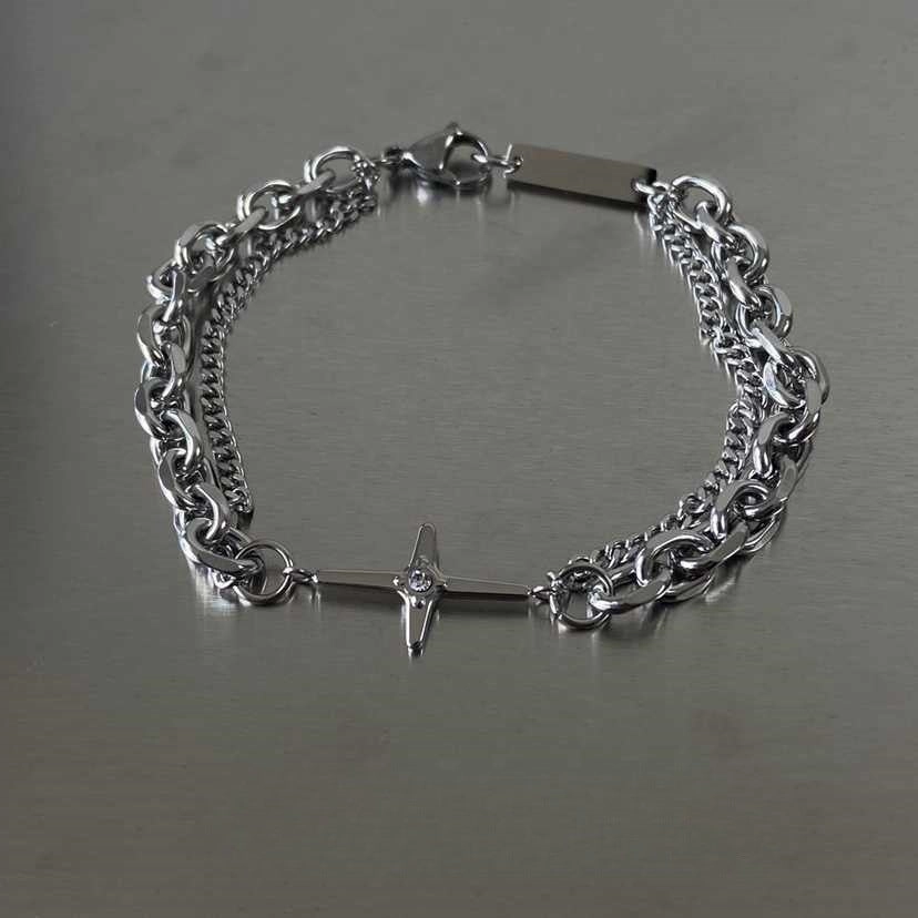 Wholesale Cross Diamond-encrusted Double-layer ins Design Hip-hop Simple All-match Accessories