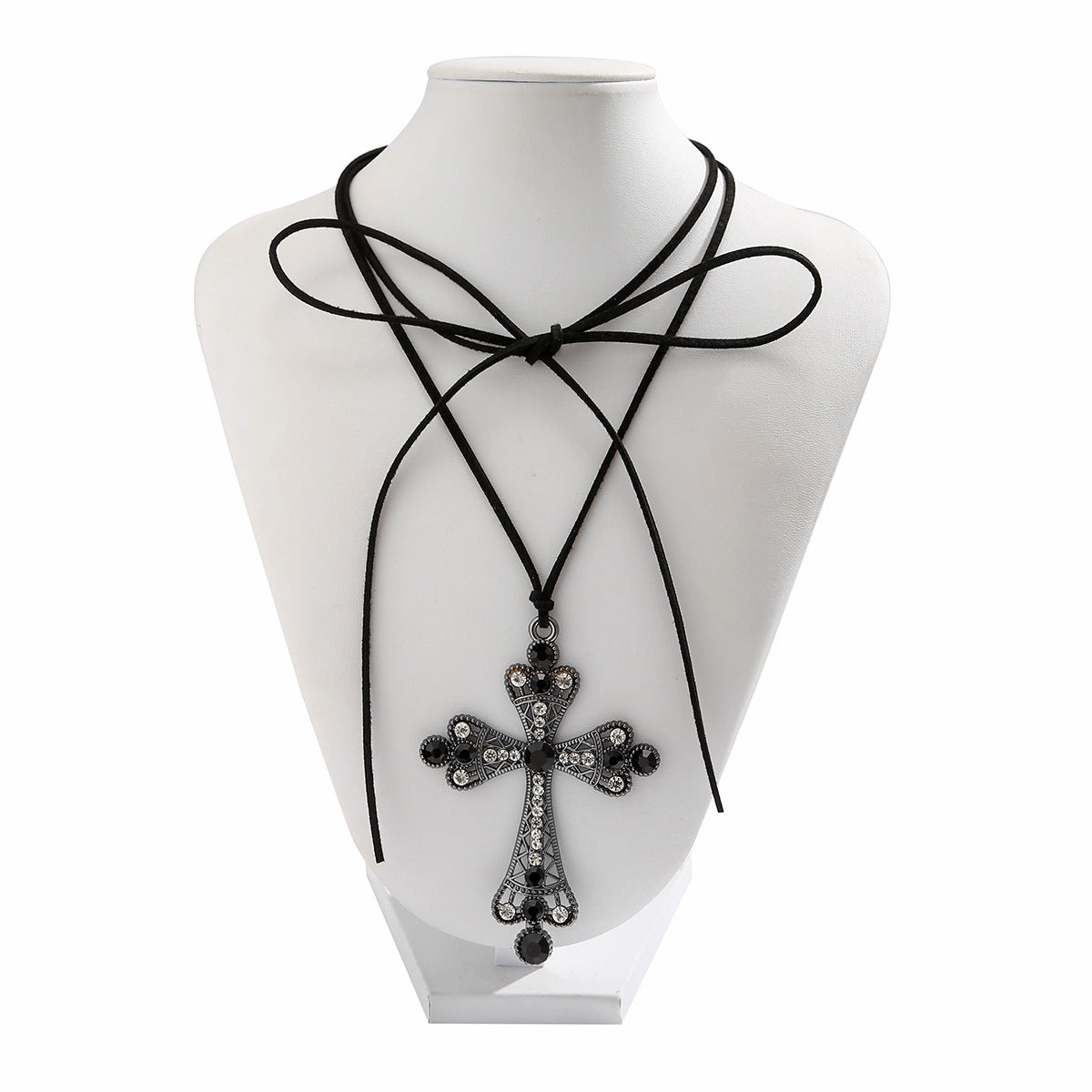 Wholesale Cross Diamond Lace Necklace Alloy Necklace