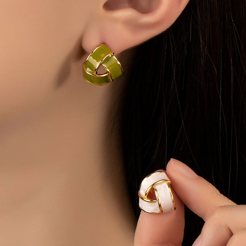 Wholesale Cross Enamel Stud Earrings