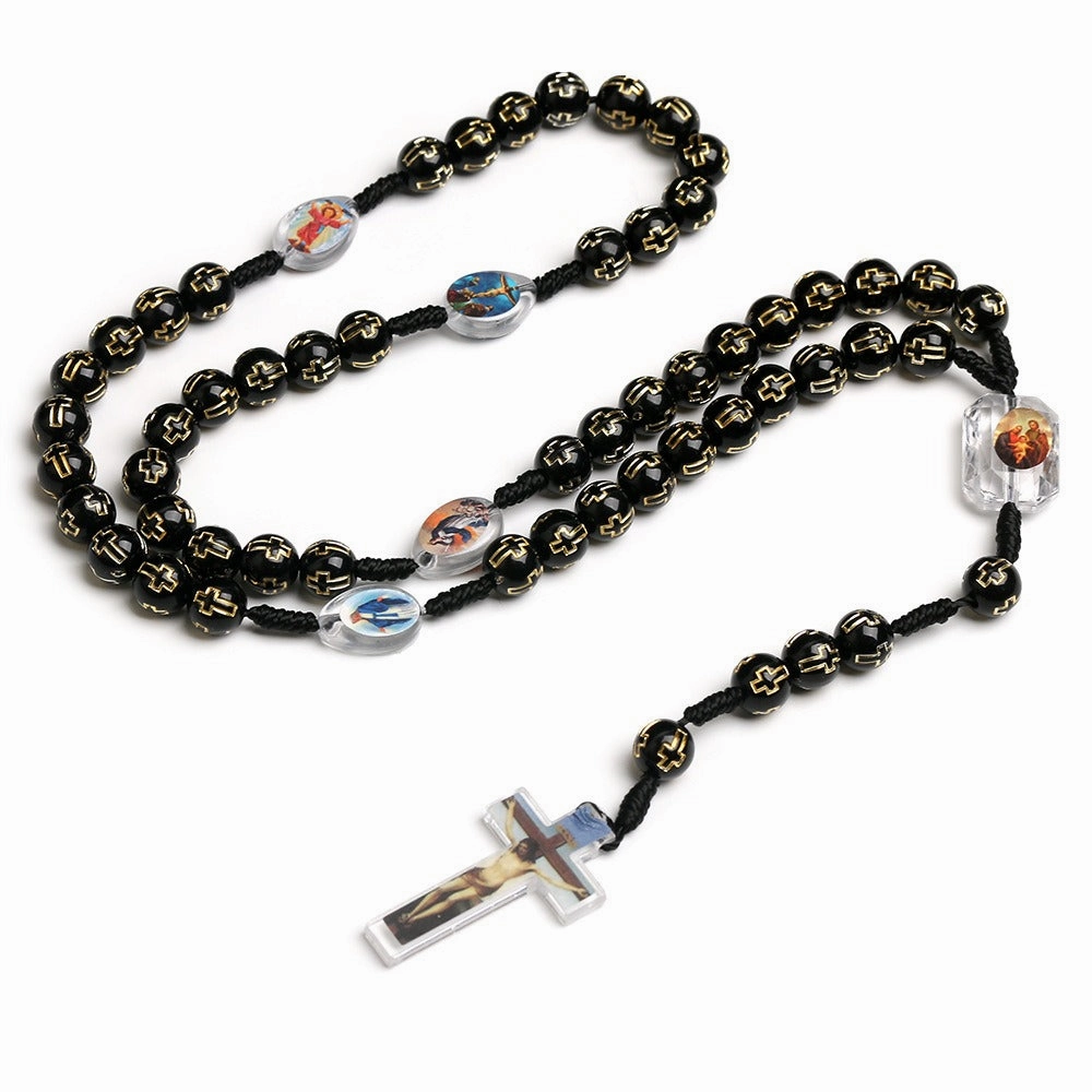 Wholesale Cross Plastic Beaded Handmade Necklace