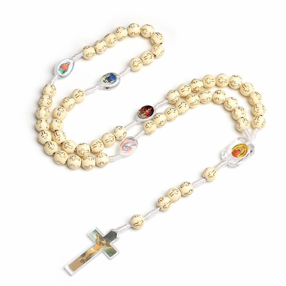Wholesale Cross Plastic Beaded Handmade Necklace