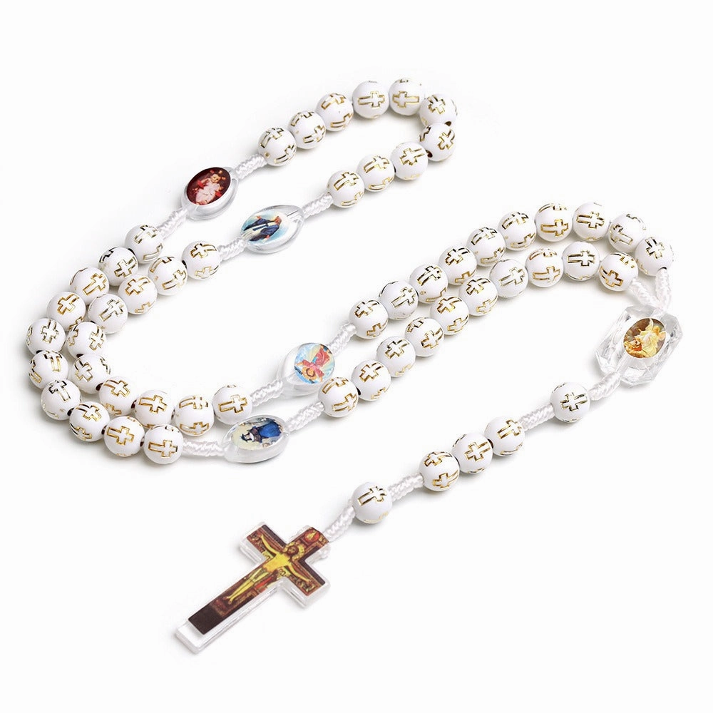 Wholesale Cross Plastic Beaded Handmade Necklace