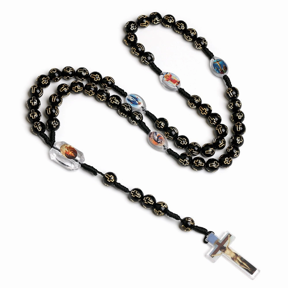 Wholesale Cross Plastic Beaded Handmade Necklace