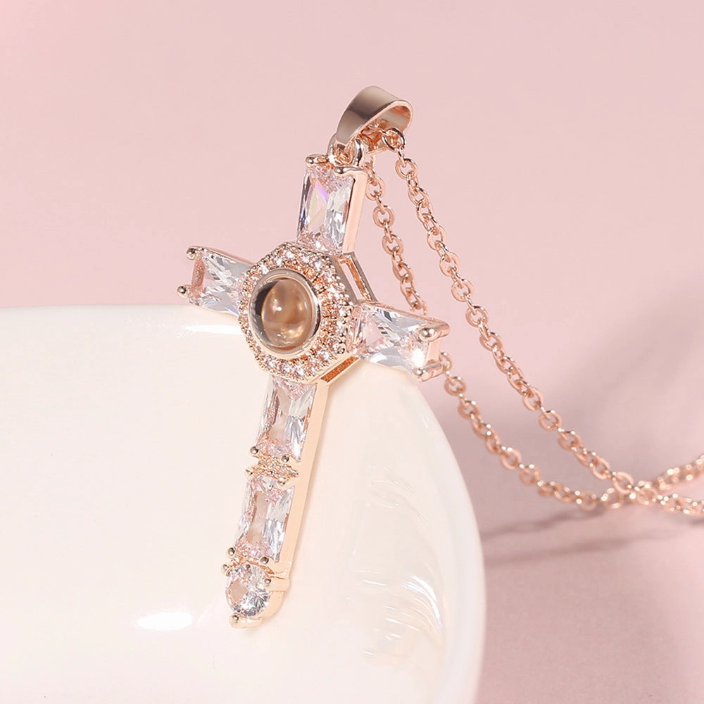 Wholesale Cross Projection Alloy Necklace