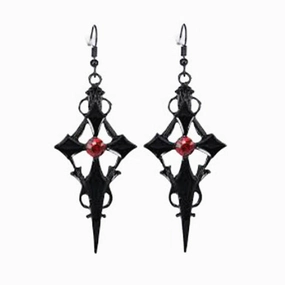 Wholesale Cross Rhinestone Gothic Punk Alloy Earrings
