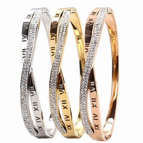Wholesale Cross Roman Titanium Steel Hollow Bracelet