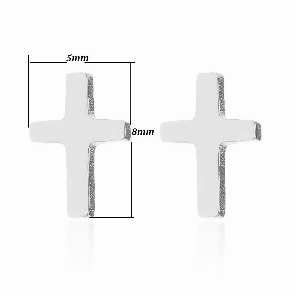 Wholesale Cross Stainless Steel Ear Studs