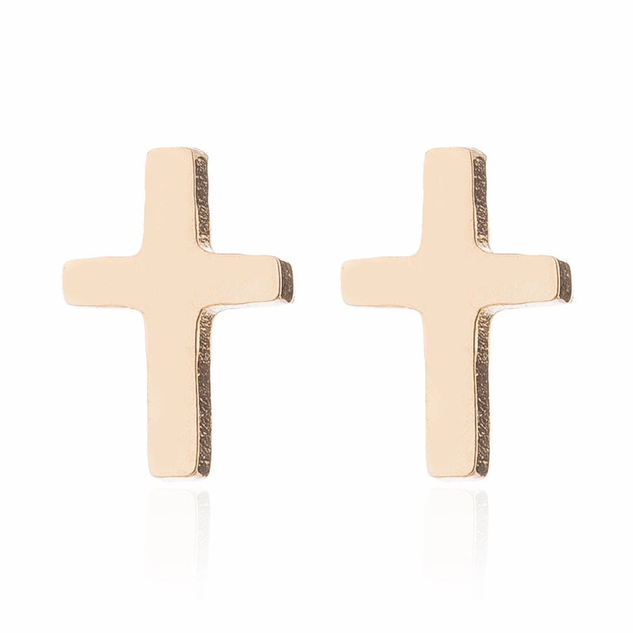 Wholesale Cross Stainless Steel Ear Studs