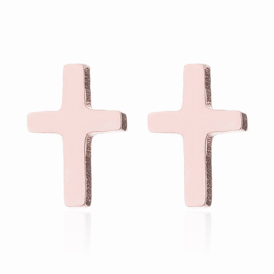 Wholesale Cross Stainless Steel Ear Studs