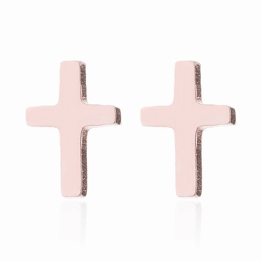 Wholesale Cross Stainless Steel Ear Studs