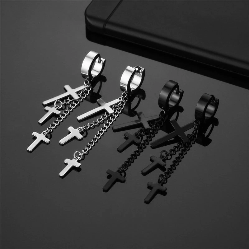 Wholesale Cross Stainless Steel Earrings Set of 3