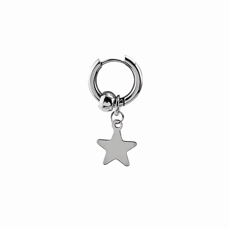 Wholesale Cross Star Stainless Steel Diamond Chain Earrings