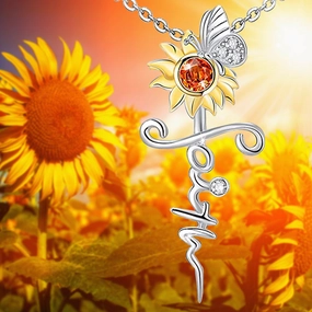 Wholesale Cross Sunflower Necklaces