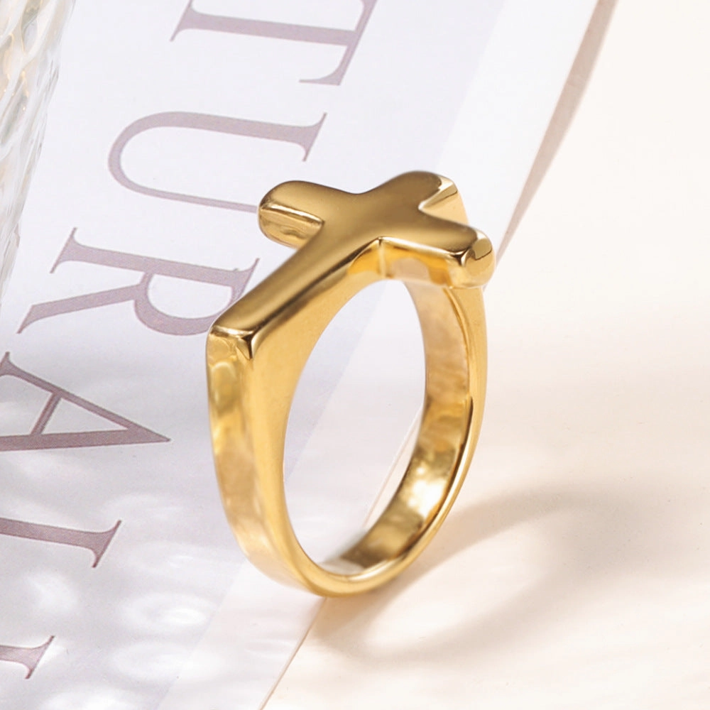 Wholesale Cross Women's Stainless Steel Ring