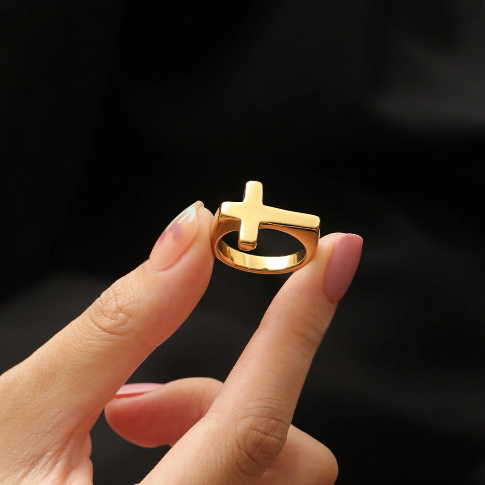 Wholesale Cross Women's Stainless Steel Ring