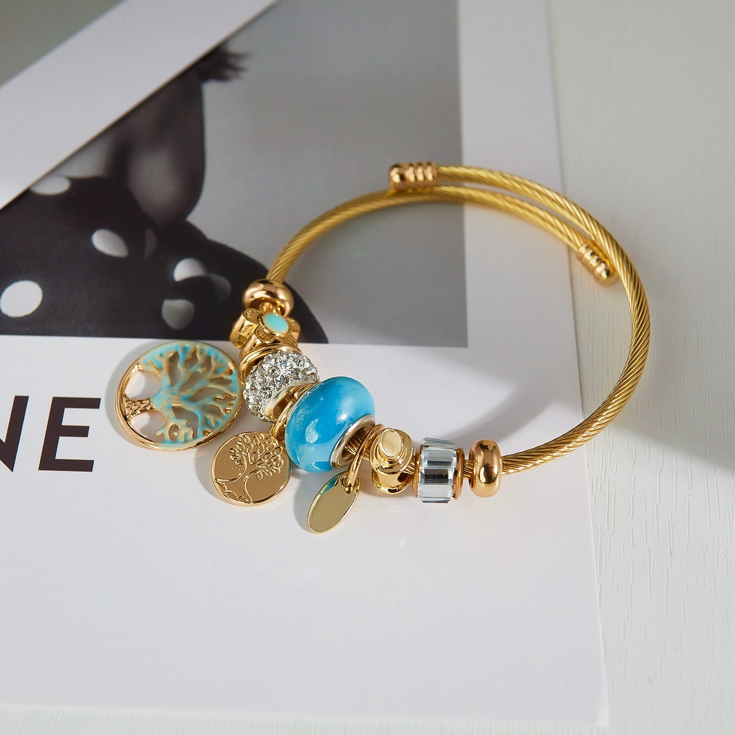 Wholesale Crown Love Zircon Stainless Steel Bracelet