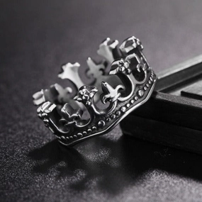 Wholesale Crown Vintage Titanium Steel Ring