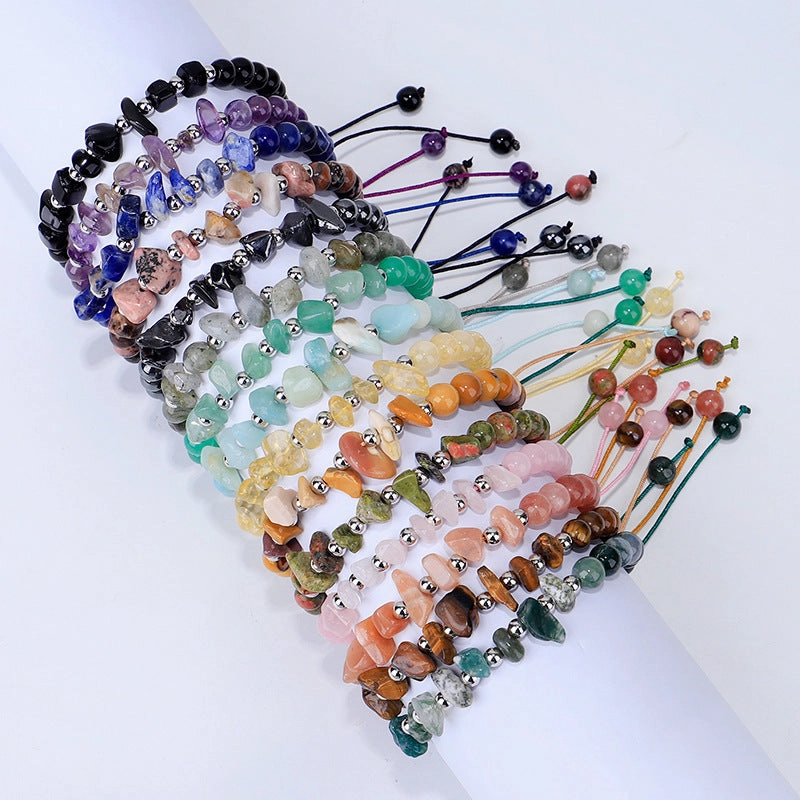 Wholesale Crushed Stone Amethyst Citrine Stone Round Beads Beads Bracelet