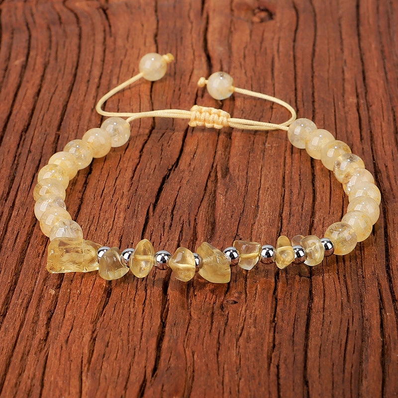Wholesale Crushed Stone Amethyst Citrine Stone Round Beads Beads Bracelet