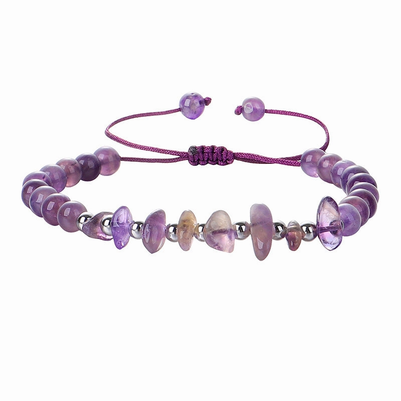 Wholesale Crushed Stone Amethyst Citrine Stone Round Beads Beads Bracelet