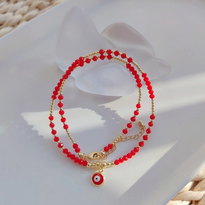 Wholesale crystal beaded boho style polymer clay love creative necklace set