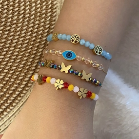 Wholesale Crystal Beaded Bracelet Butterfly Bracelet