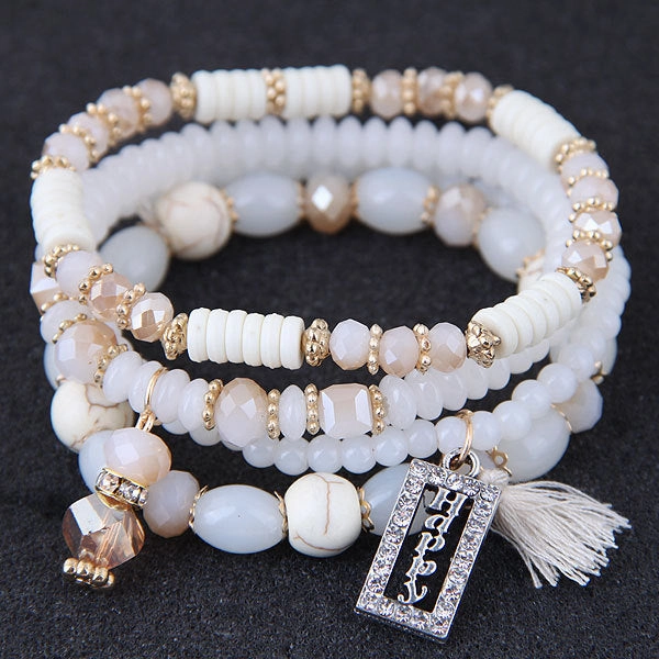 Wholesale Crystal Beads Alloy Bracelet