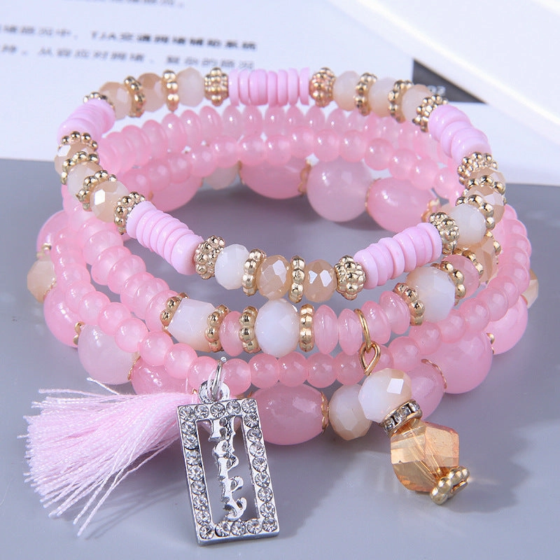 Wholesale Crystal Beads Alloy Bracelet