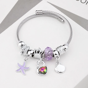 Wholesale Crystal Beads Stainless Steel Bracelet