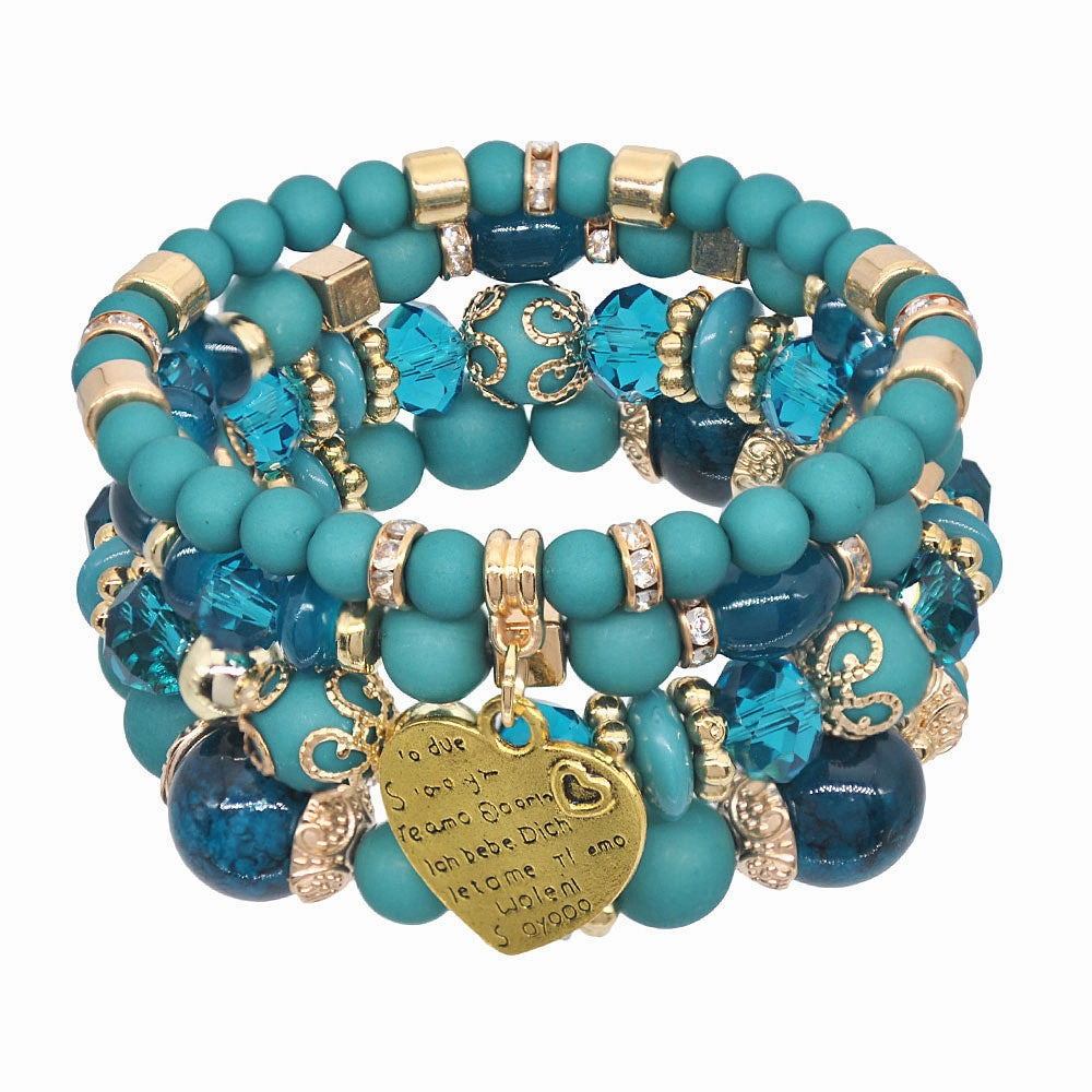 Wholesale Crystal Candy String Beads Multilayer Bracelet