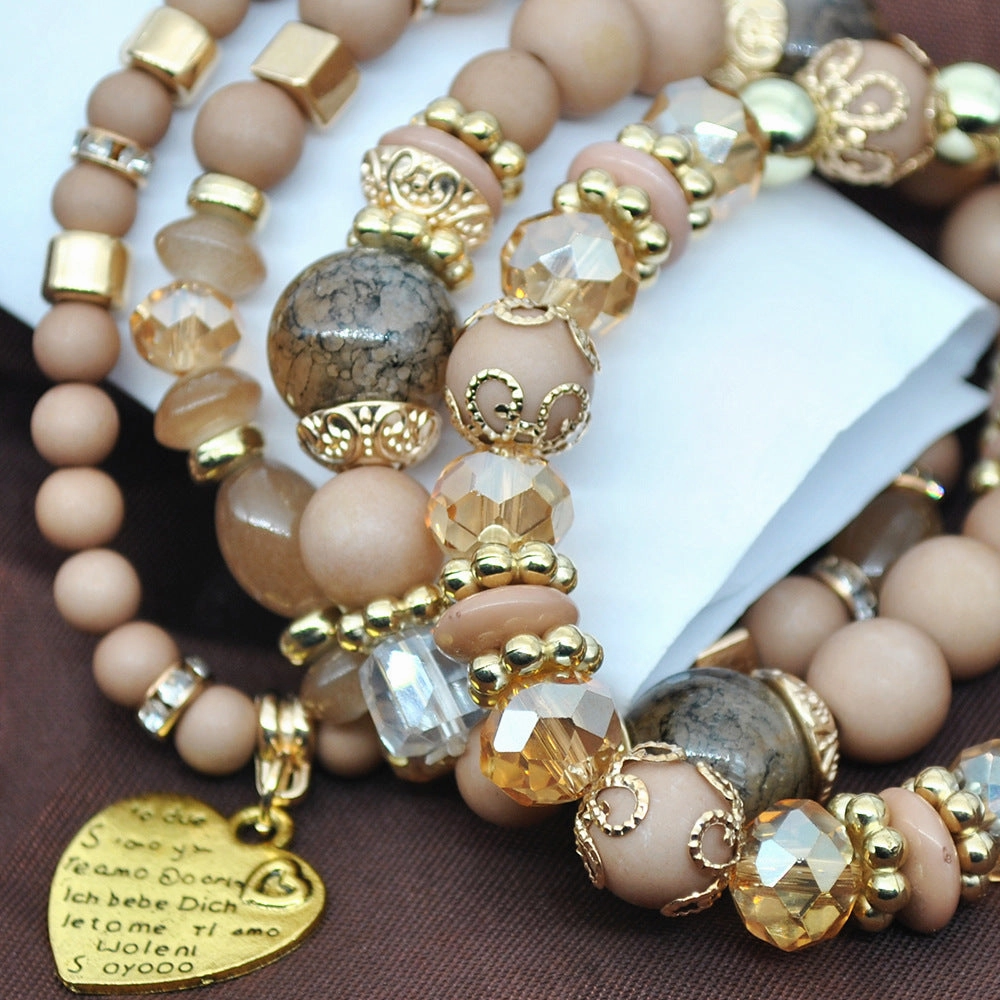 Wholesale Crystal Candy String Beads Multilayer Bracelet