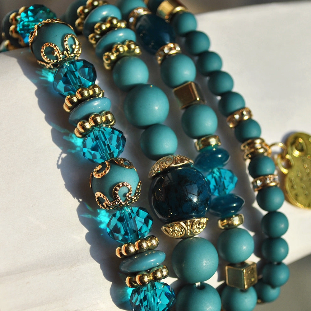 Wholesale Crystal Candy String Beads Multilayer Bracelet
