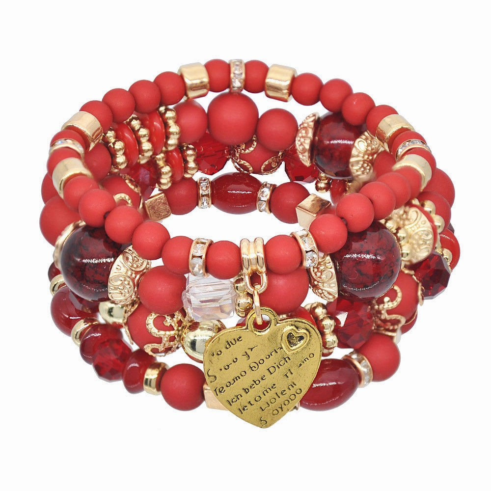 Wholesale Crystal Candy String Beads Multilayer Bracelet