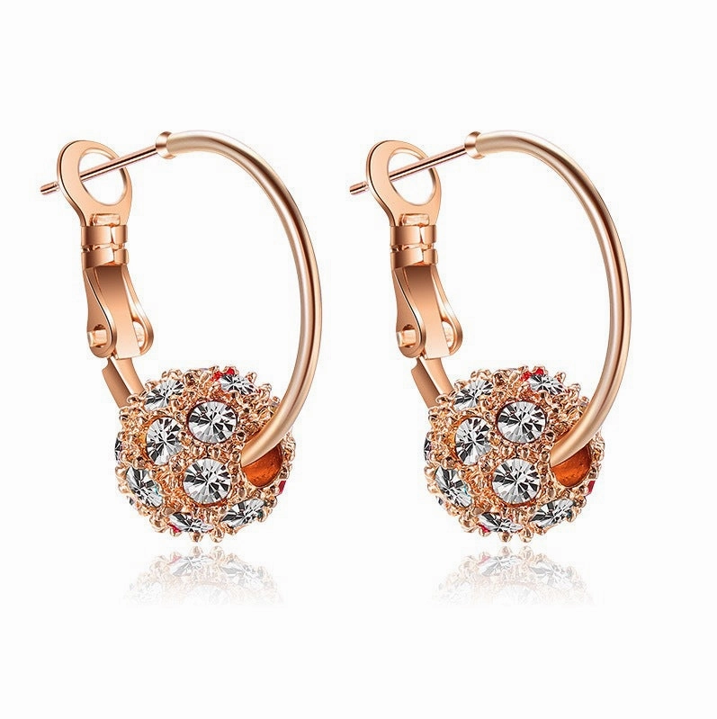 Wholesale Crystal Diamond Ball Colored Diamond Lucky Ball Earrings